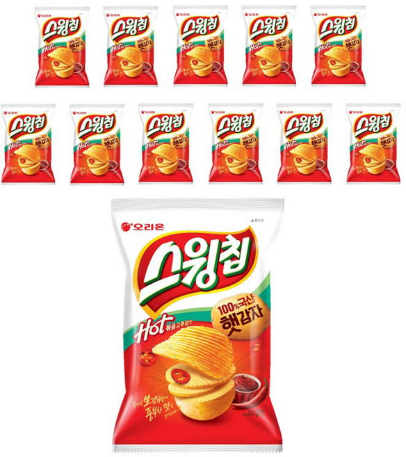오리온 스윙칩 볶음고추장맛, 60g, 12개