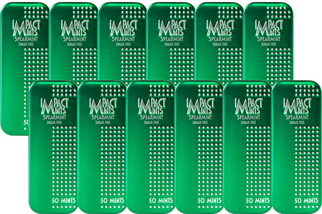 임팩트민트 슬림 슬라이드 캔디 스피아민트, 9g, 12개