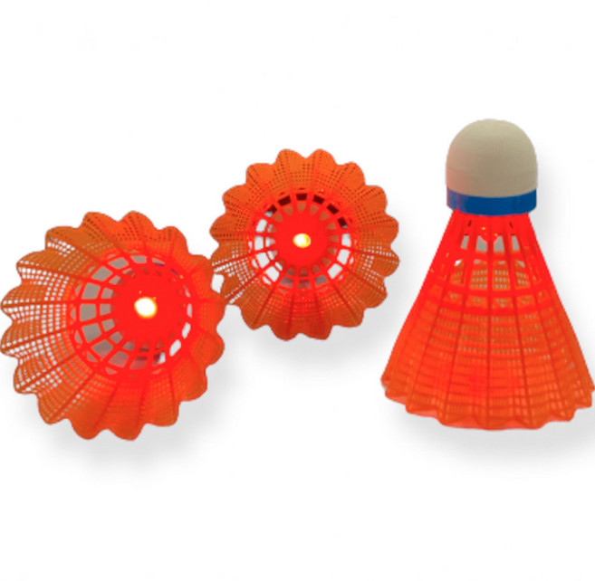 릴렉스픽 LED 야광 형광 셔틀콕 배드민턴공, 오렌지, 3개입, 1개