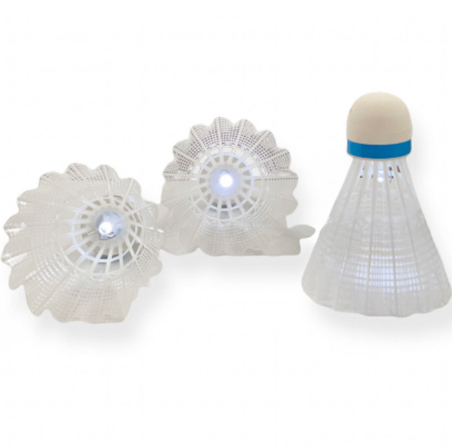 릴렉스픽 LED 야광 배드민턴 셔틀콕, 화이트, 3개입, 1개