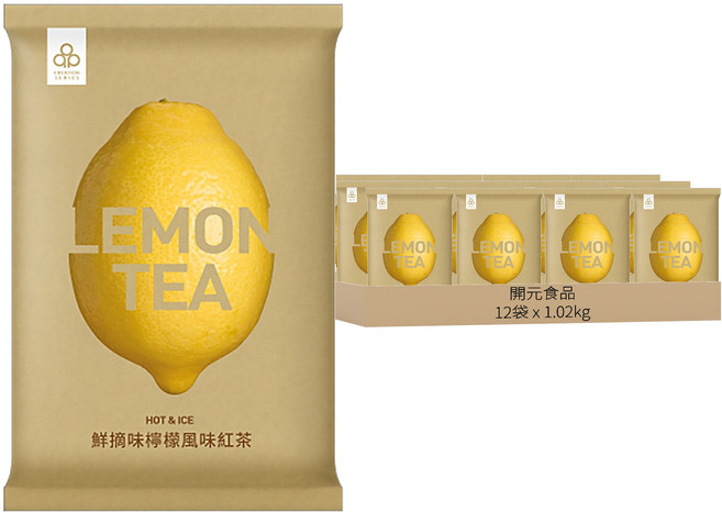 開元食品 鮮摘味檸檬風味紅茶, 1.02kg, 1袋, 12袋