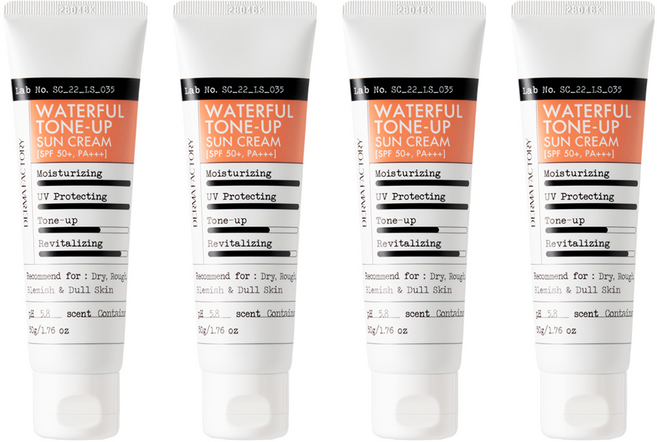 더마팩토리 워터풀 톤업 선크림 SPF50+ PA+++, 50g, 4개