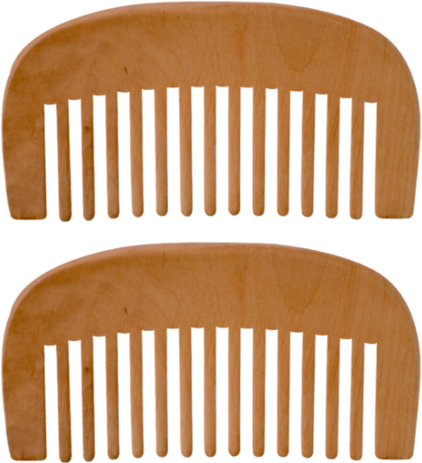 두피용 원목 반달 빗, 2개