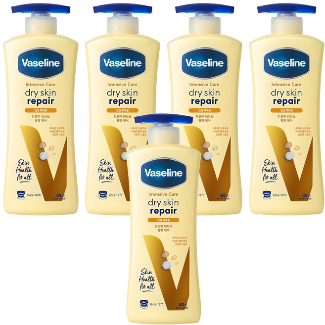 바세린 인텐시브 케어 드라이 스킨 리페어 바디로션, 400ml, 5개