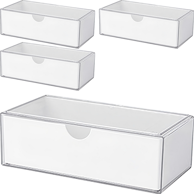 욕실장 정리함 서랍형, 화이트, 4개