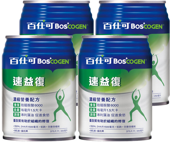 BOSCOGEN 百仕可 速益復營養素, 250ml, 4罐