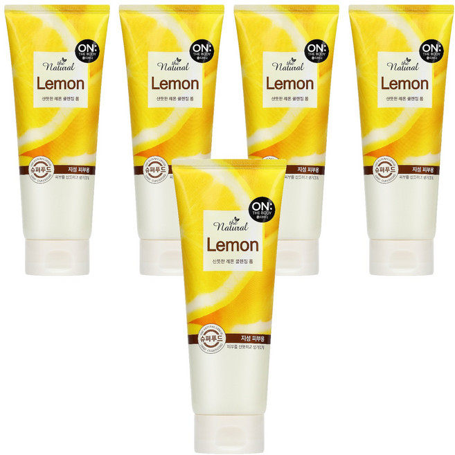 온더바디 더 내추럴 레몬 산뜻한 클렌징 폼, 200g, 5개