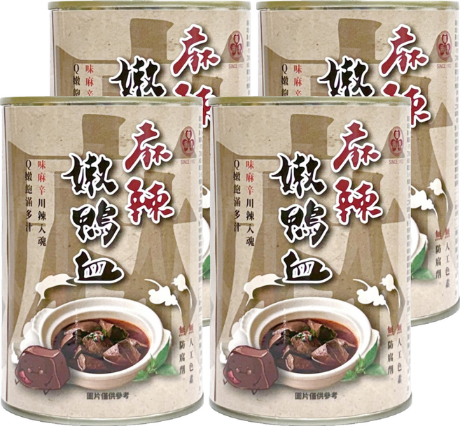 廣達香 麻辣嫩鴨血, 440g, 4罐