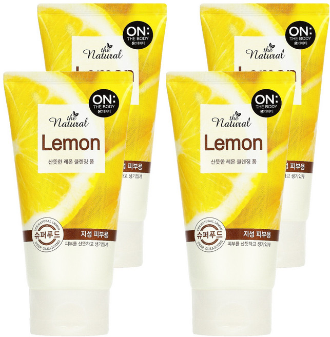 온더바디 더 내추럴 레몬 산뜻한 클렌징 폼, 120g, 4개