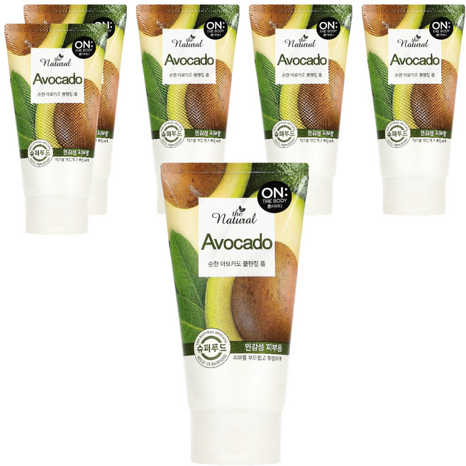 온더바디 더 내추럴 아보카도 순한 클렌징 폼, 120g, 6개