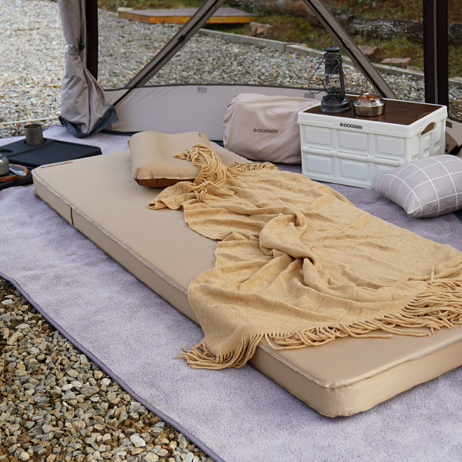 아이두젠 에어필드 캠핑 자충매트 휴대용 에어 자동충전 매트, 브라운