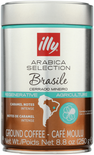 illy 意利 精選阿拉比卡咖啡豆 巴西喜拉朵 全豆, 咖啡豆(無研磨), 250g, 1罐