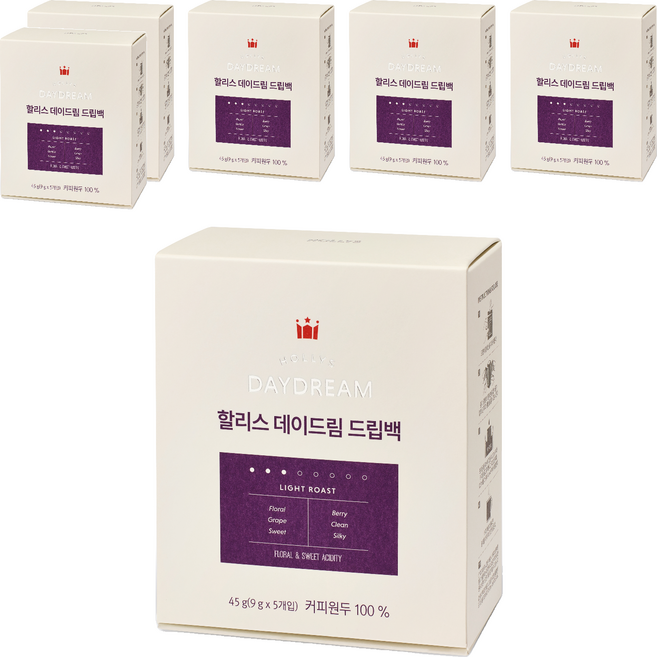 HOLLYS DAYDREAM濾掛式咖啡, 9g, 5包, 6盒