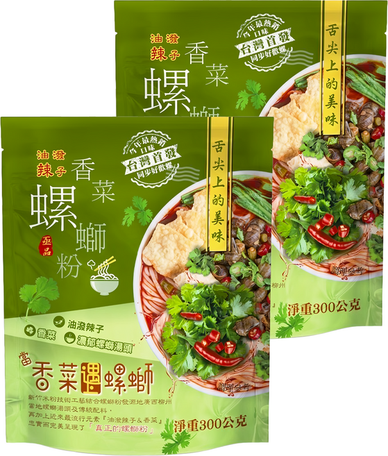 亟品 香菜螺螄粉, 300g, 2包