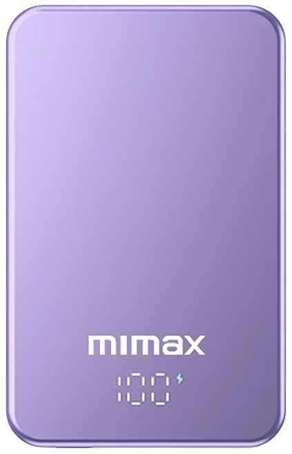 mimax 米覓 金屬無線磁吸行動電源 Type-C 附MagSafe 磁吸貼片, 丁香紫