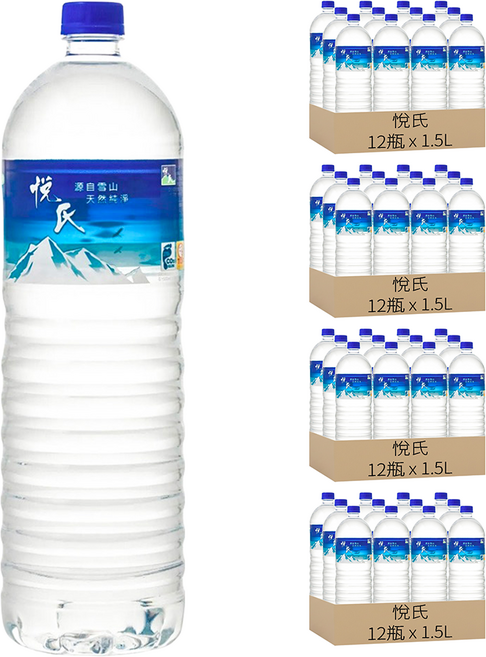 悅氏 礦泉水, 1500ml, 48瓶