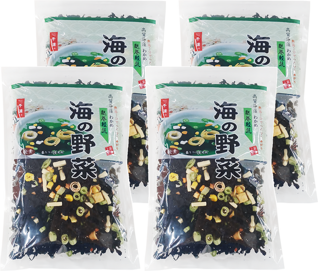 千浦 海野菜 麩卷輕蔬 含海帶芽 敏豆 紅蘿蔔 玉米 豆腐, 90g, 4包