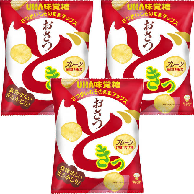 UHA 味覺糖 原味薯片, 65g, 3包
