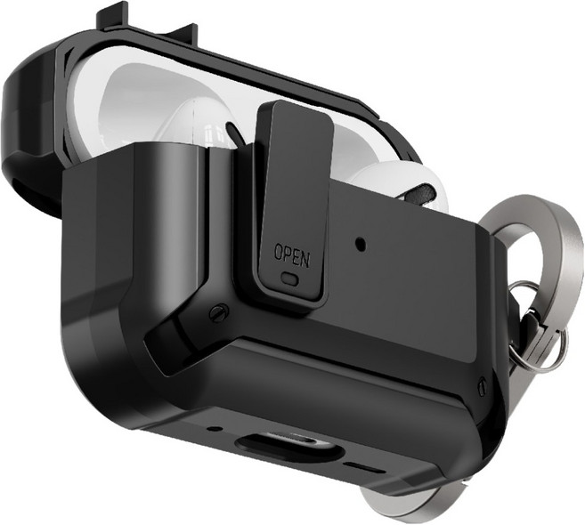 누아트 프레임 락 범퍼 케이스, 에어팟 프로 3, 블랙, 1개