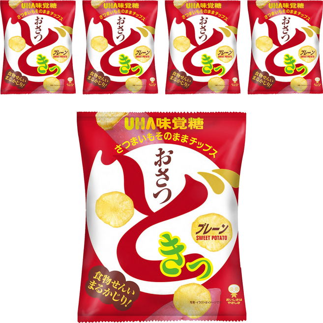 UHA 味覺糖 甘薯心動薯片 原味, 65g, 5包