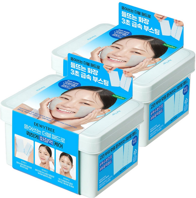 듀이트리 픽앤퀵 화장발 뜯어쓰는 더블 패드 380g, 100매입, 2개