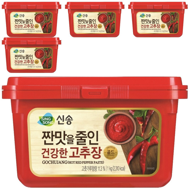 신송 짠맛을줄인 건강한 고추장, 1kg, 5개