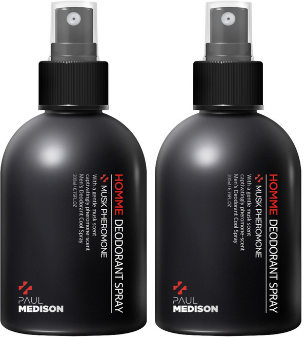 폴메디슨 옴므 스프레이 데오드란트 머스크페로몬향, 200ml, 2개