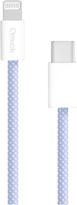 amuok 艾默克 Type-C-iOS 動彩快充數據線 20W, 1m, 紫色, 1條