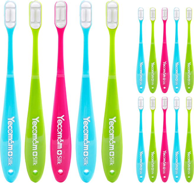 예꼬맘 실크 어린이 칫솔 2단계, 혼합색상, 1개입, 15개