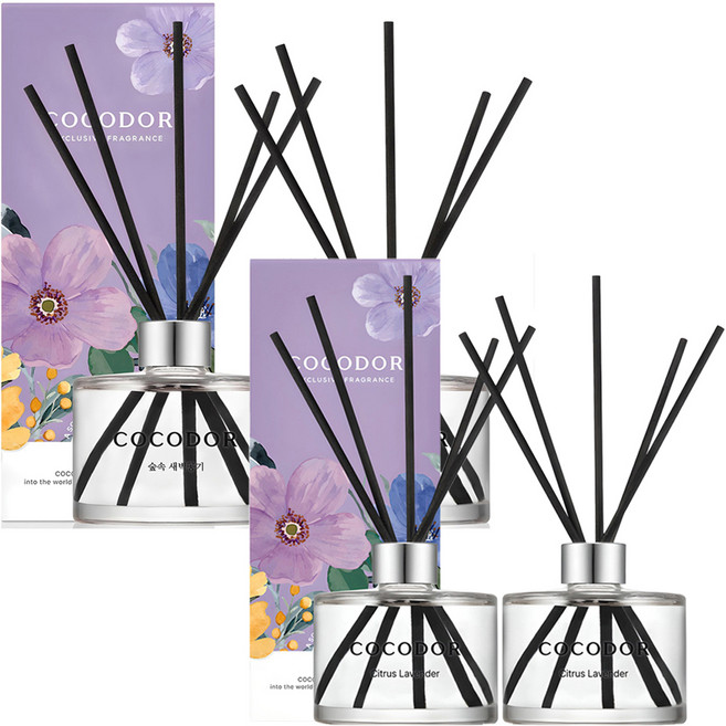 코코도르 퍼퓸 디퓨저 2p 세트, 숲속새벽공기, 시트러스라벤더, 200ml, 1개
