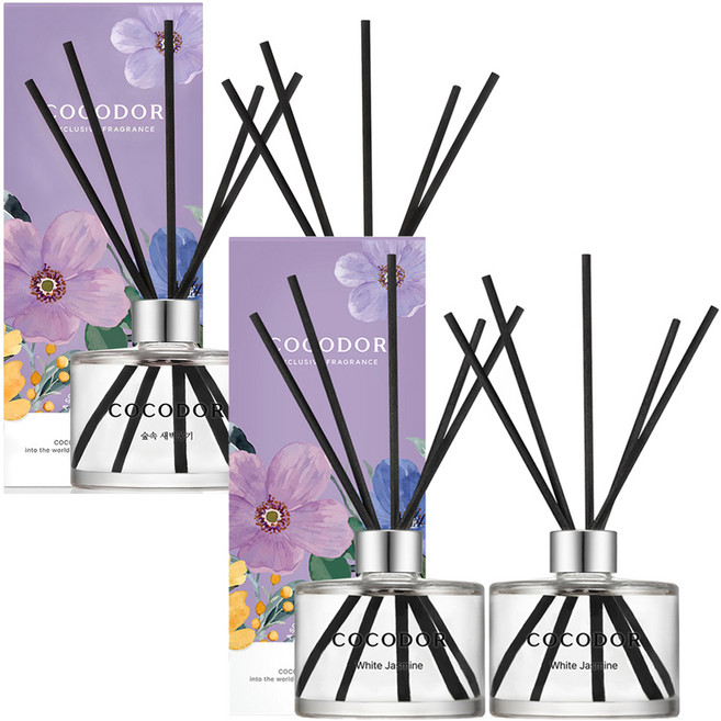 코코도르 퍼퓸 디퓨저 2p 세트, 숲속새벽공기, 화이트쟈스민, 200ml, 1개
