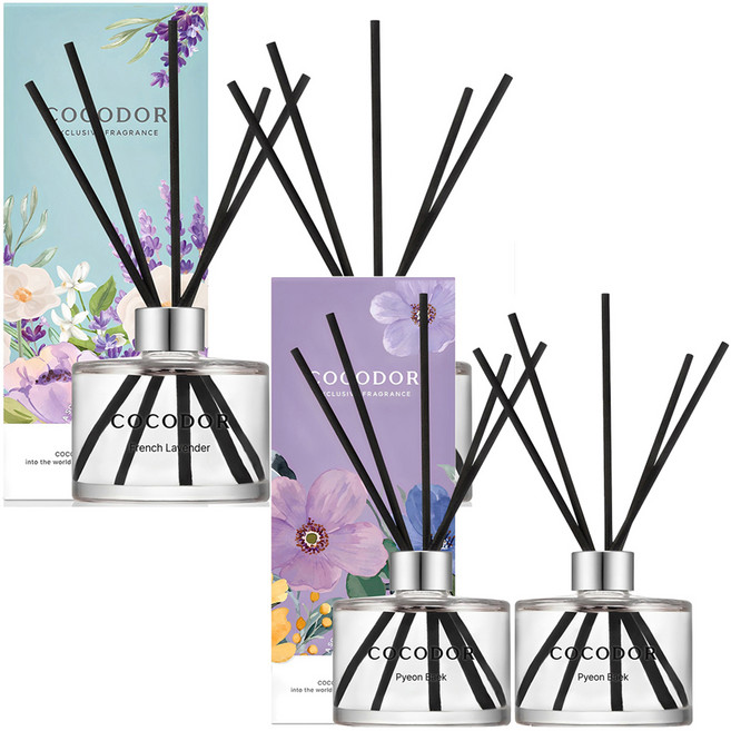 코코도르 퍼퓸 디퓨저 2p 세트, 프렌치라벤더, 편백, 200ml, 1개