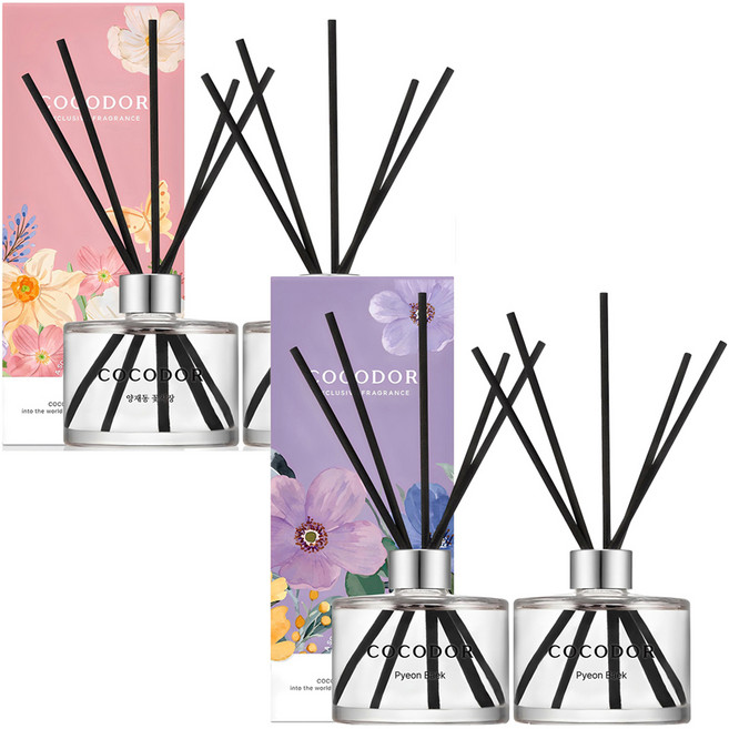 코코도르 퍼퓸 디퓨저 2p 세트, 양재동꽃시장, 편백, 200ml, 1개