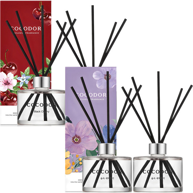 코코도르 퍼퓸 디퓨저 2p 세트, 블랙체리, 숲속새벽공기, 200ml, 1개
