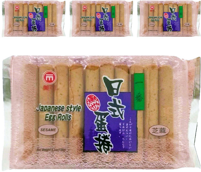 MICO Foodstuff 美可食品 日式蛋捲 蛋奶素 芝麻, 120g, 4包