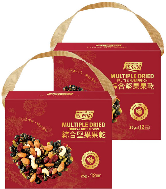 HomeBrown 紅布朗 綜合堅果果乾禮盒 300g, 2盒