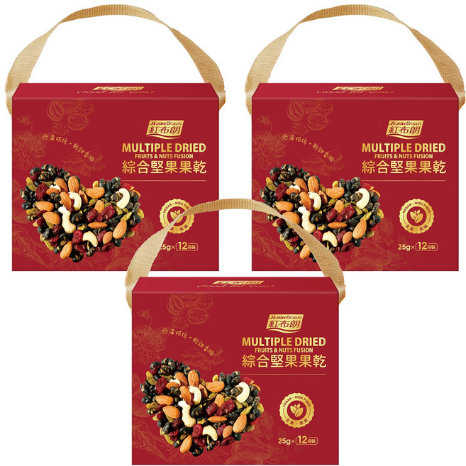HomeBrown 紅布朗 綜合堅果果乾禮盒 300g, 3盒