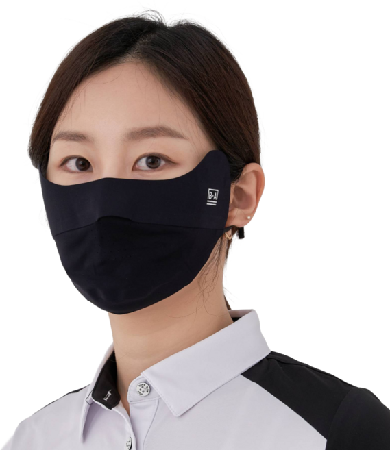 비안 UV차단 스포츠 마스크, 블랙, 1개