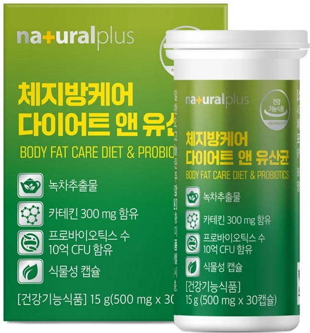 내츄럴플러스 체지방케어 다이어트 앤 유산균 15g, 30정, 1개 - 쿠팡