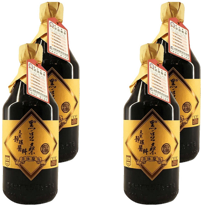 黑豆桑 原味醬油 550ml 嚴選青仁黑豆古法釀造 無防腐劑、無調味劑添加, 4瓶