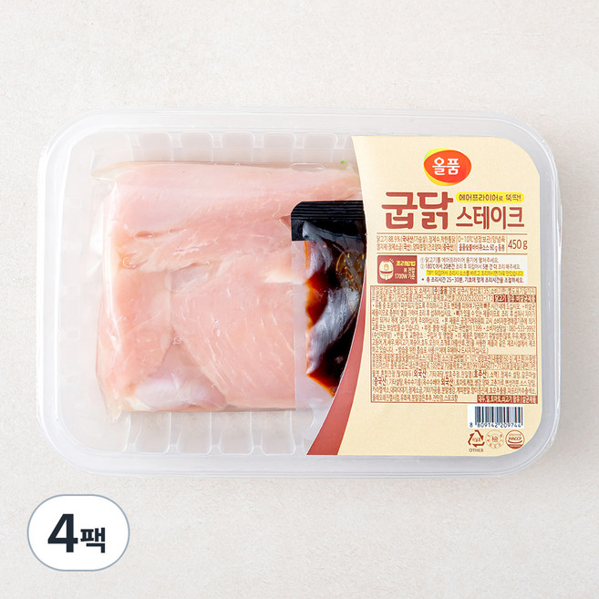 올품 굽닭 스테이크 (냉장), 450g, 4팩