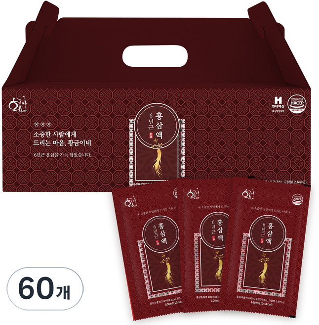 황금이네 6년근 홍삼액 30p, 100ml, 60개