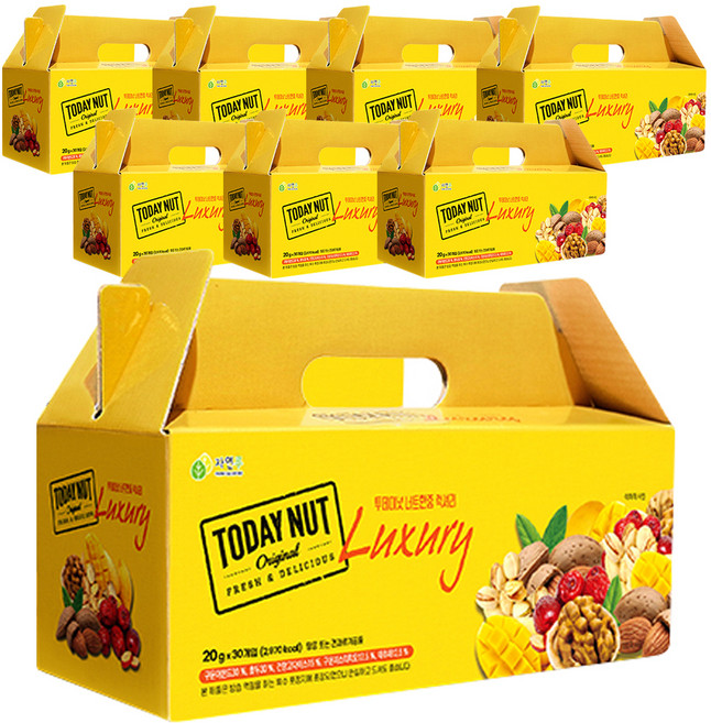 자연루 투데이넛 너트한줌 럭셔리 20g x 30p, 600g, 8개