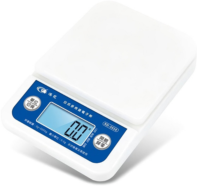 鴻龍 日式大秤盤 電子秤 5公斤 最小單位 0.5g 4種單位自由切換, RD-5050, 1個