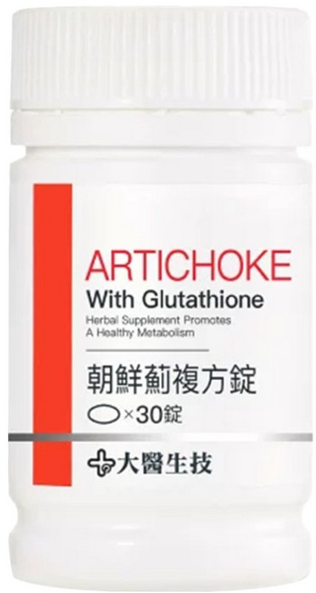 大醫生技 朝鮮薊複方錠 素食 含穀胱甘肽, 30顆, 1罐