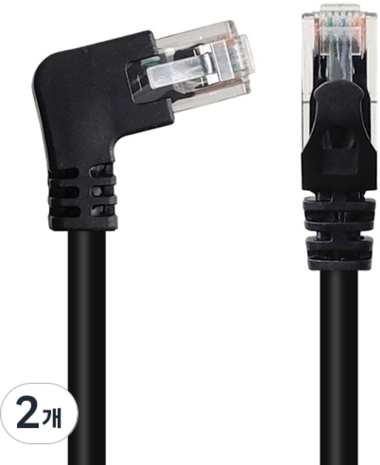 넥스트링크 UTP CAT.6 랜케이블 인터넷 랜선 왼쪽 꺾임, NL-UL29, 2개, 2m