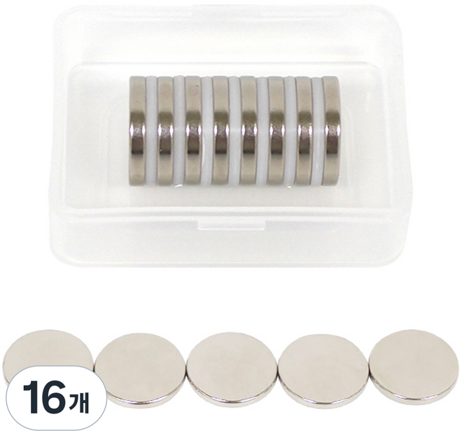 magpia 超強力釹磁鐵 圓形 3 x 20 mm, 混合顏色, 16個