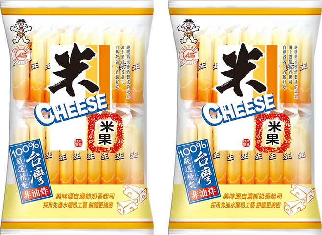 旺旺 米CHEESE 起司米果 奶素, 105g, 2袋