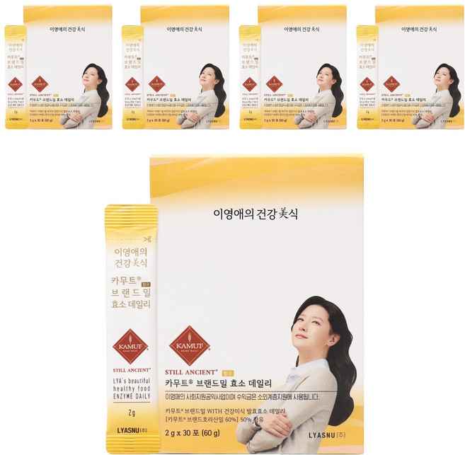 이영애의건강미식 카무트 브랜드밀 효소 데일리 30p, 60g, 5개