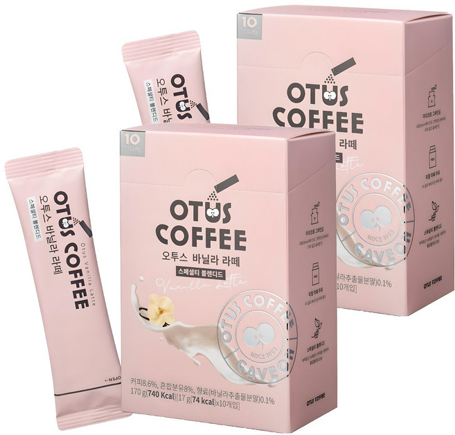 오투스커피 바닐라 라떼, 17g, 2개, 10개입